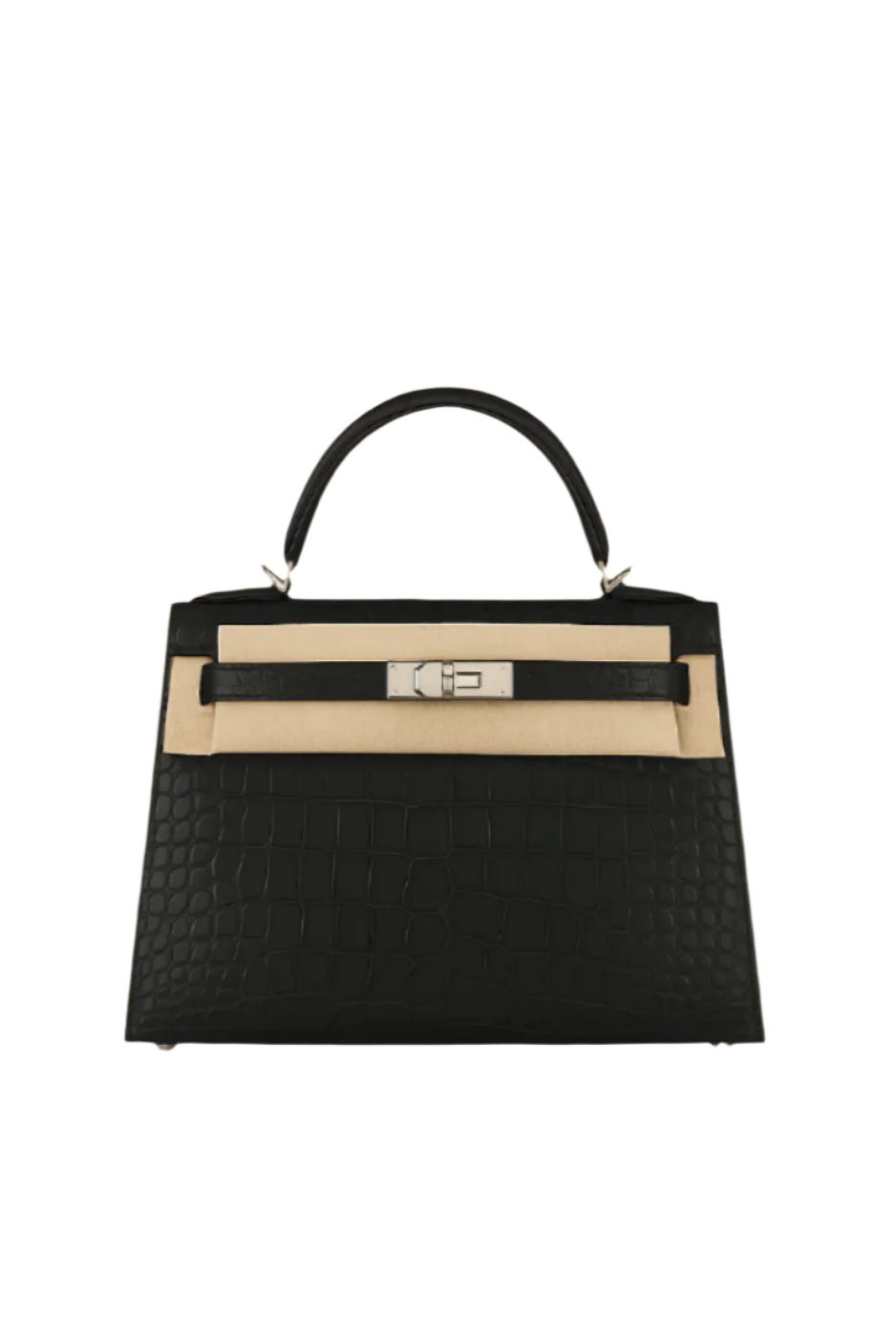 Hermès Mini Kelly II Crocodile/Black Matte Alligator with Palladium Hardware