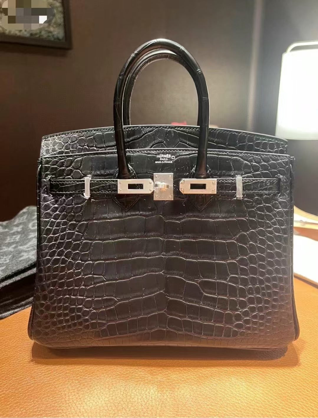 Hermès Birkin 25 in Matte Black Alligator, limited edition.