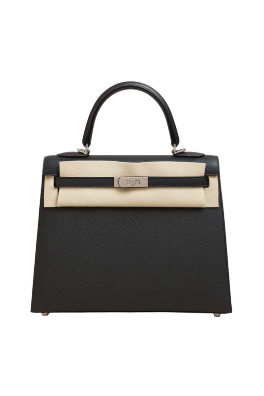 Hermès Kelly 25 Black Epsom with Palladium Hardware