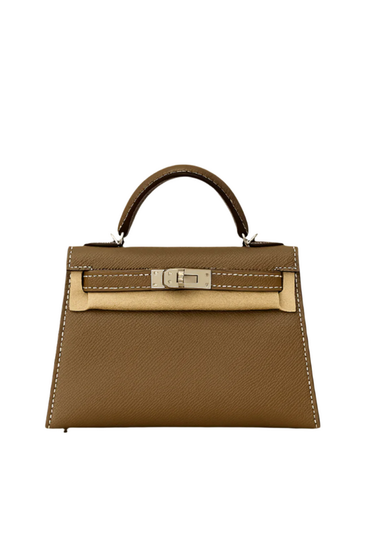 Hermès Mini Kelly II in Etoupe Epsom with Palladium Hardware