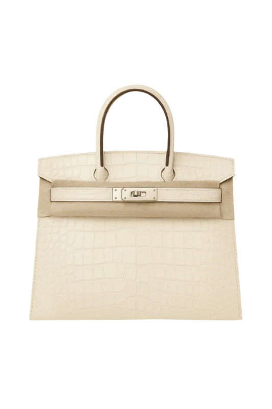 Hermès Mini Kelly II in Boreal Satine Nata Alligator with Palladium Hardware (K Stamp)