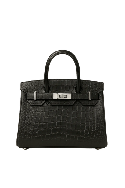 Hermès Birkin 25 in Matte Black Alligator, limited edition.