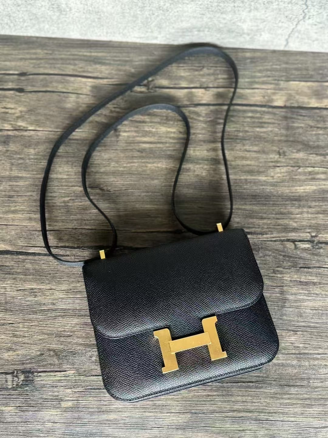 Hermès Constance 19 in Black Epsom with Gold Hardware
